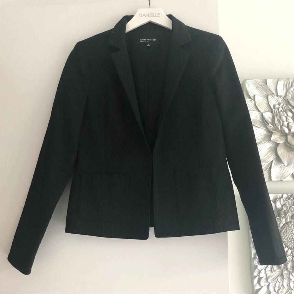 JONES NEW YORK Black Circle Print Blazer